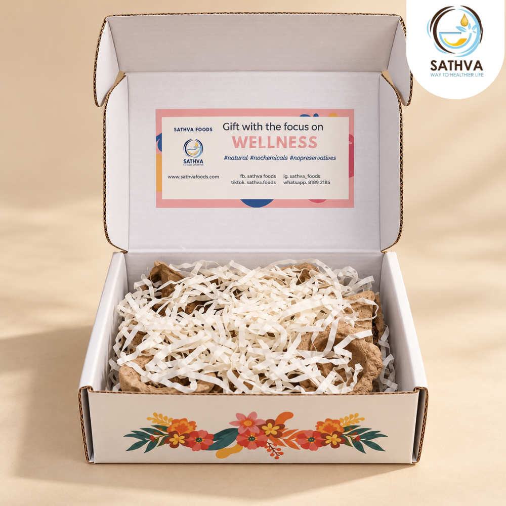 A customised Sathva Foods gift