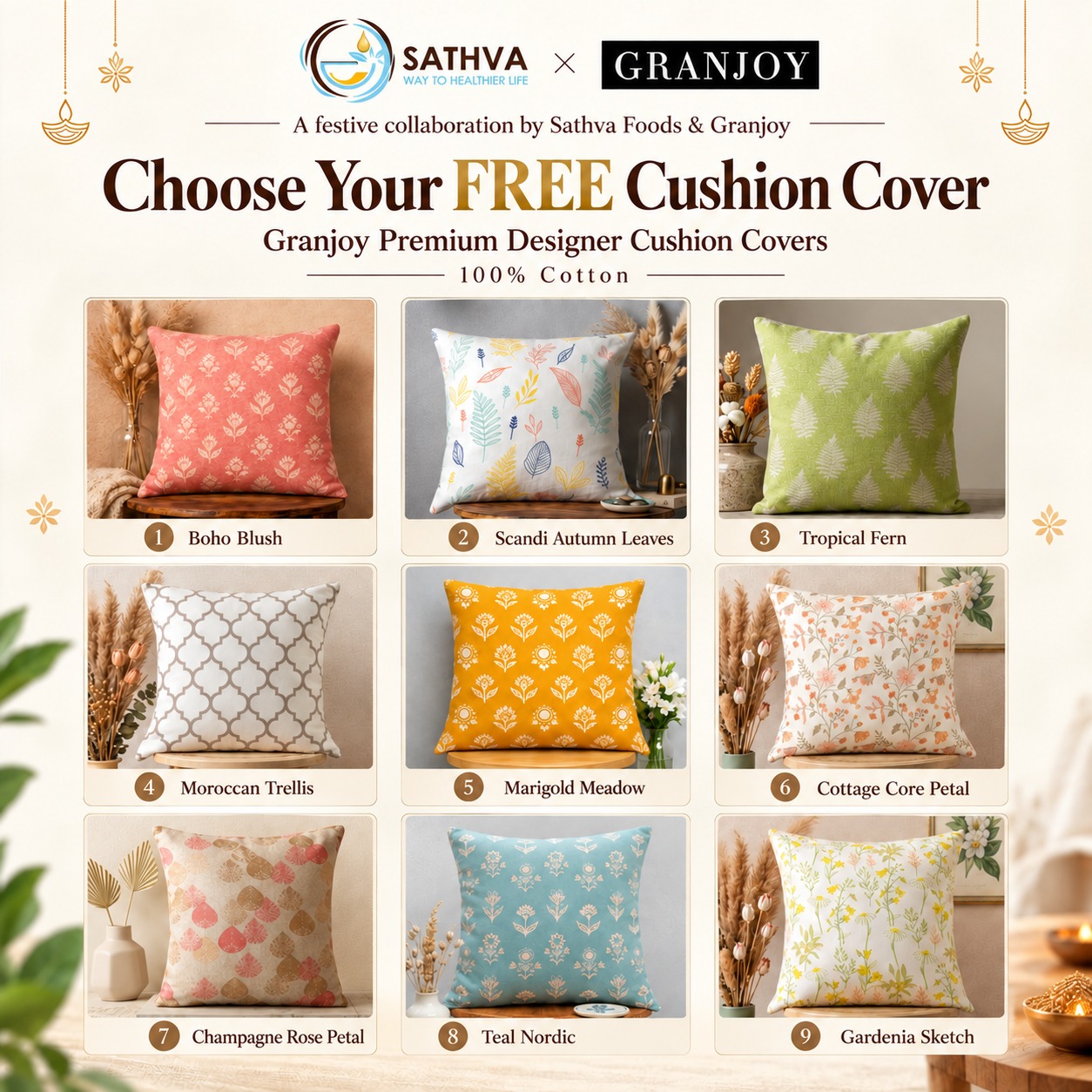 Choose Your Free Cushion Cover - nine Granjoy designs