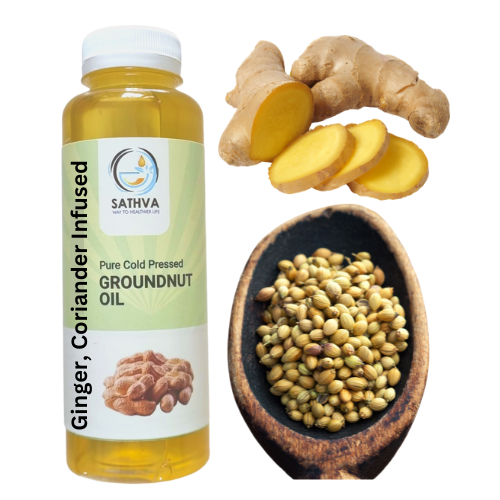 Ginger & Coriander Infused Cold Pressed Groundnut Oil - 250ml