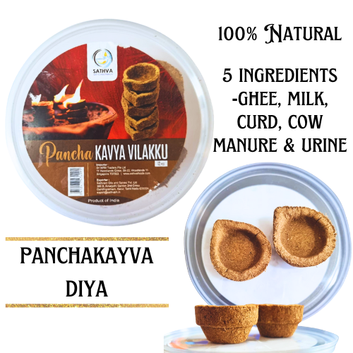 Panchakavya Cow Dung Vilakku / Diya- 12Pcs